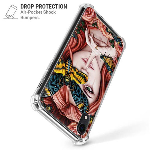 Gothic Woman and Death Moth Butterflies by Sarah Richter iPhone XR Clear Case