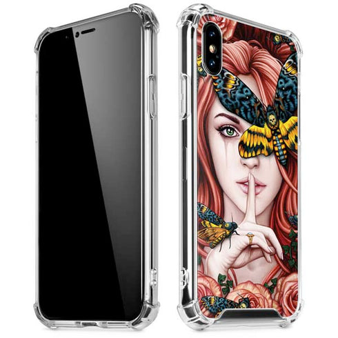 Gothic Woman and Death Moth Butterflies by Sarah Richter iPhone XS Max Clear Case