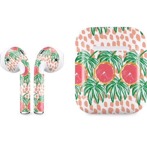 Bouffants and Broken Hearts Graphic Grapefruit Apple AirPods Skin