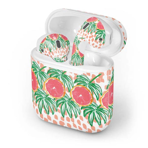 Bouffants and Broken Hearts Graphic Grapefruit Apple AirPods Skin