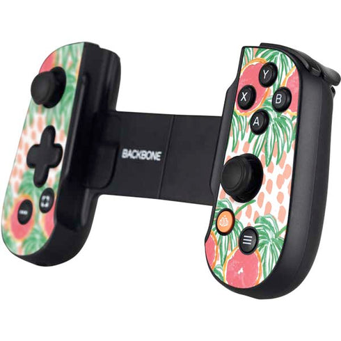 Bouffants and Broken Hearts Graphic Grapefruit Backbone One for iPhone Game Controller Skin