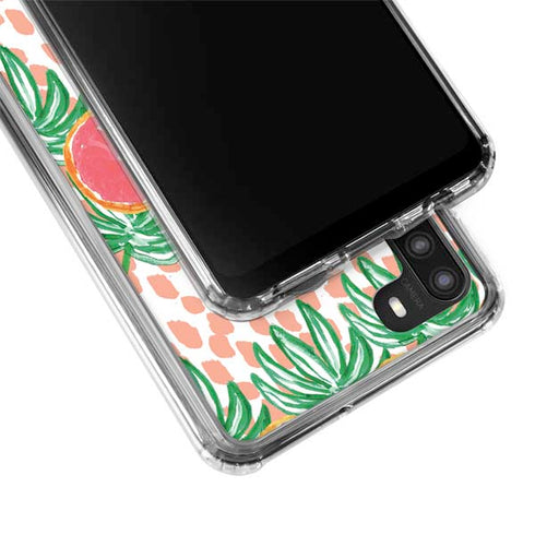 Bouffants and Broken Hearts Graphic Grapefruit Galaxy A21 Clear Case