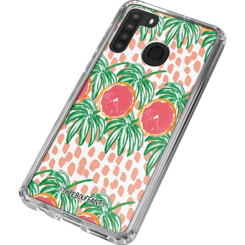 Bouffants and Broken Hearts Graphic Grapefruit Galaxy A21 Clear Case