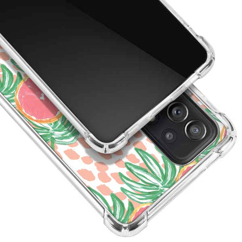 Bouffants and Broken Hearts Graphic Grapefruit Galaxy A72 5G Clear Case
