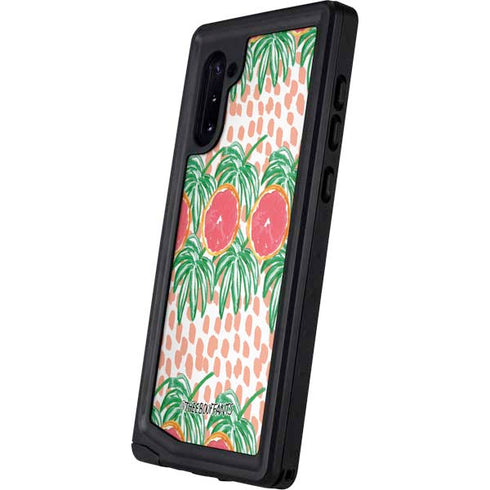 Bouffants and Broken Hearts Graphic Grapefruit Galaxy Note 10 Waterproof Case