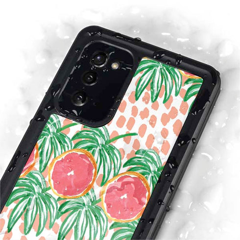 Bouffants and Broken Hearts Graphic Grapefruit Galaxy Note20 5G Waterproof Case