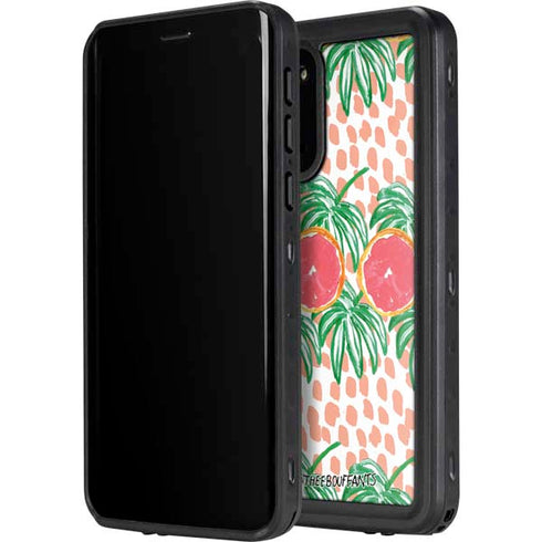 Bouffants and Broken Hearts Graphic Grapefruit Galaxy S20 Waterproof Case