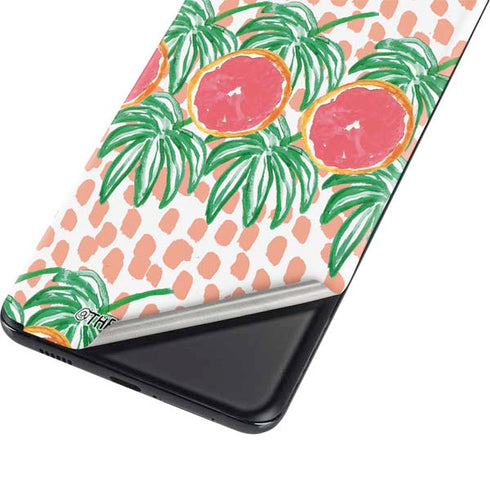 Bouffants and Broken Hearts Graphic Grapefruit Galaxy S21 5G Skin