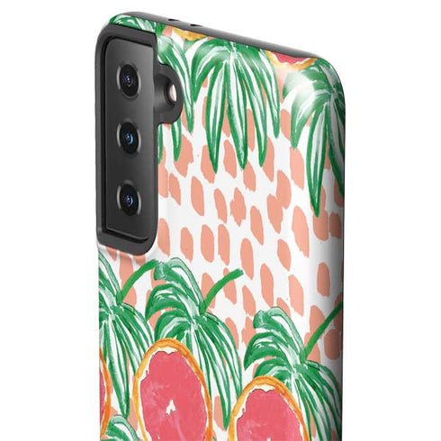 Bouffants and Broken Hearts Graphic Grapefruit Galaxy S21 FE Pro Case