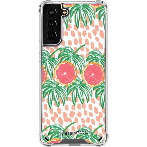 Bouffants and Broken Hearts Graphic Grapefruit Galaxy S21 Plus 5G Clear Case