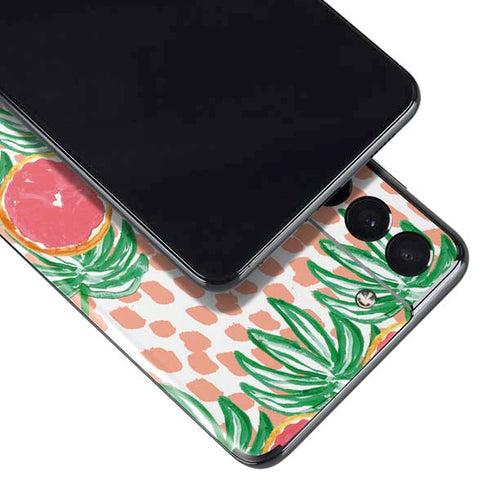 Bouffants and Broken Hearts Graphic Grapefruit Galaxy S21 Plus 5G Skin