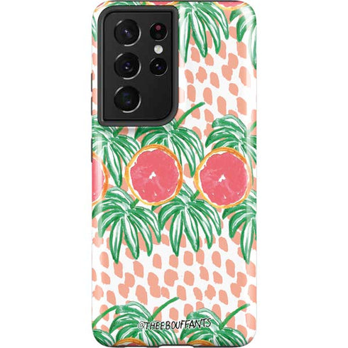 Bouffants and Broken Hearts Graphic Grapefruit Galaxy S21 Ultra 5G Pro Case