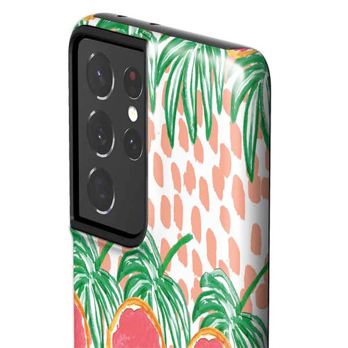 Bouffants and Broken Hearts Graphic Grapefruit Galaxy S21 Ultra 5G Pro Case
