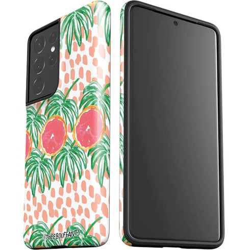 Bouffants and Broken Hearts Graphic Grapefruit Galaxy S21 Ultra 5G Pro Case
