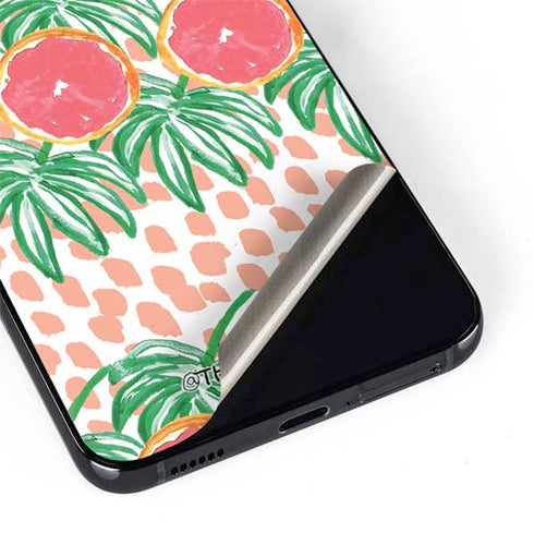 Bouffants and Broken Hearts Graphic Grapefruit Galaxy S22 Skin