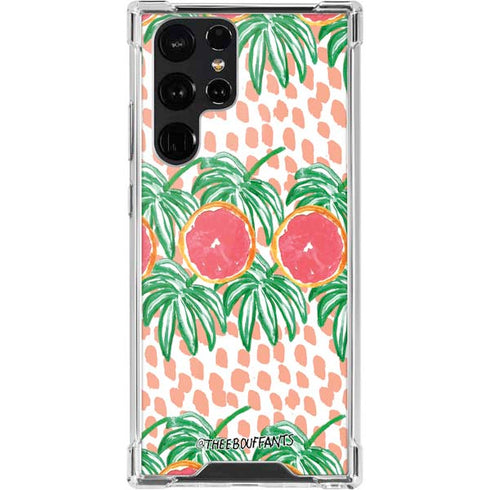Bouffants and Broken Hearts Graphic Grapefruit Galaxy S22 Ultra Clear Case