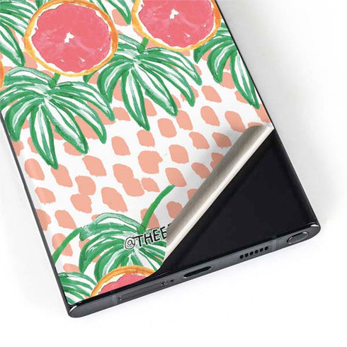 Bouffants and Broken Hearts Graphic Grapefruit Galaxy S22 Ultra Skin