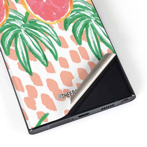 Bouffants and Broken Hearts Graphic Grapefruit Galaxy S23 Ultra Skin