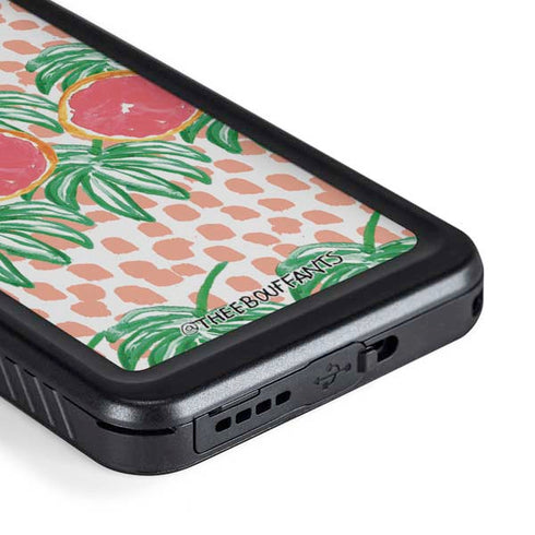 Bouffants and Broken Hearts Graphic Grapefruit Galaxy S23 Waterproof Case