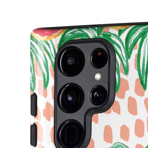 Bouffants and Broken Hearts Graphic Grapefruit Galaxy S24 Ultra Impact Case