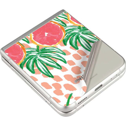 Bouffants and Broken Hearts Graphic Grapefruit Galaxy Z Flip3 5G Skin