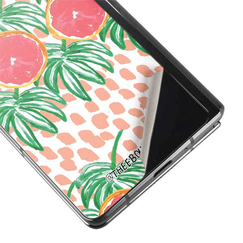 Bouffants and Broken Hearts Graphic Grapefruit Galaxy Z Fold2 5G Skin