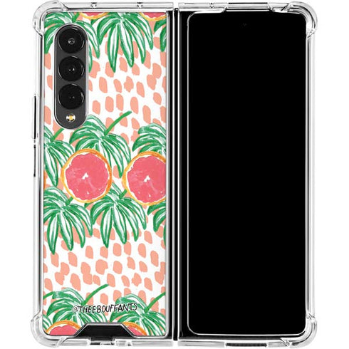 Bouffants and Broken Hearts Graphic Grapefruit Galaxy Z Fold4 5G Clear Case