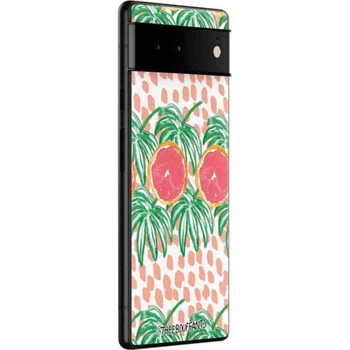 Bouffants and Broken Hearts Graphic Grapefruit Google Pixel 6 Skin