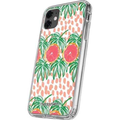 Bouffants and Broken Hearts Graphic Grapefruit iPhone 11 Clear Case