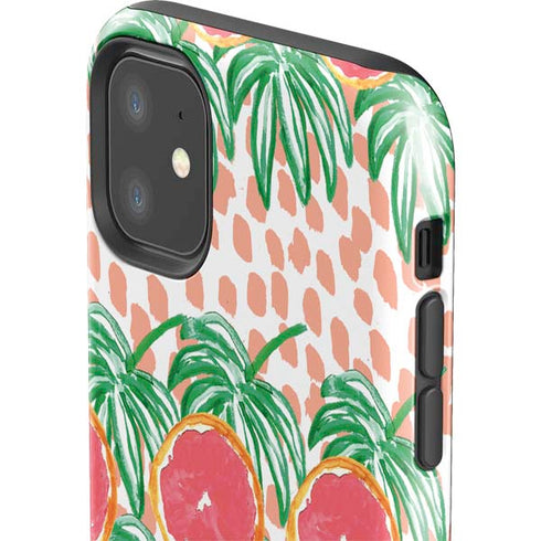 Bouffants and Broken Hearts Graphic Grapefruit iPhone 11 Impact Case