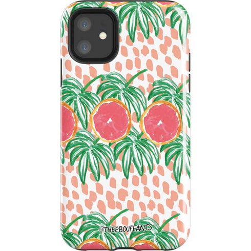 Bouffants and Broken Hearts Graphic Grapefruit iPhone 11 Impact Case