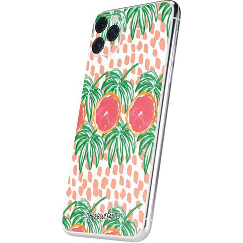 Bouffants and Broken Hearts Graphic Grapefruit iPhone 11 Pro Max Skin