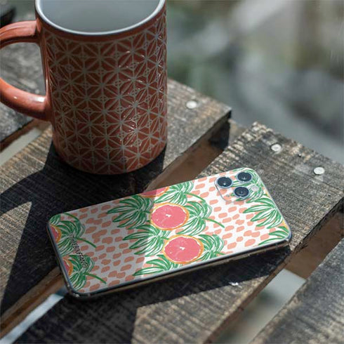 Bouffants and Broken Hearts Graphic Grapefruit iPhone 11 Pro Max Skin