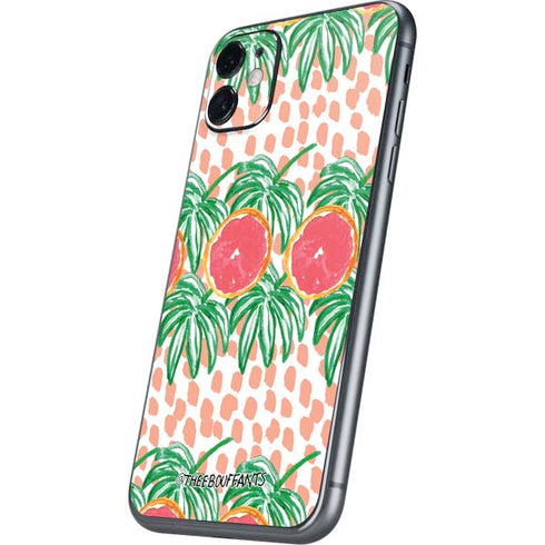 Bouffants and Broken Hearts Graphic Grapefruit iPhone 11 Skin
