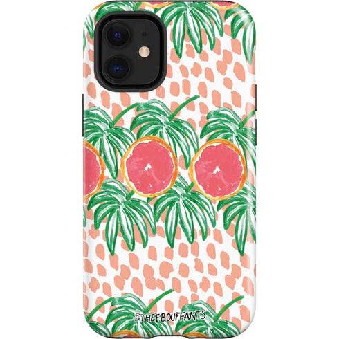 Bouffants and Broken Hearts Graphic Grapefruit iPhone 12 Mini Impact Case