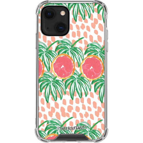 Bouffants and Broken Hearts Graphic Grapefruit iPhone 13 Mini Clear Case