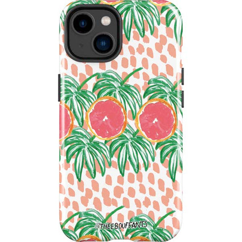 Bouffants and Broken Hearts Graphic Grapefruit iPhone 15 Plus Impact Case
