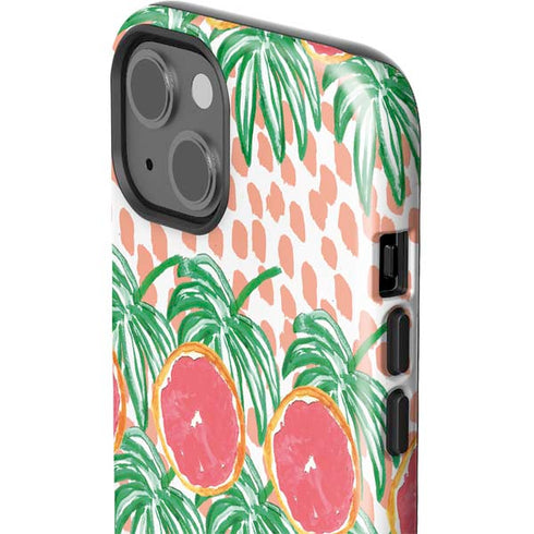 Bouffants and Broken Hearts Graphic Grapefruit iPhone 15 Impact Case