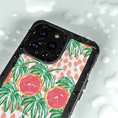 Bouffants and Broken Hearts Graphic Grapefruit iPhone 14 Pro Max Waterproof Case