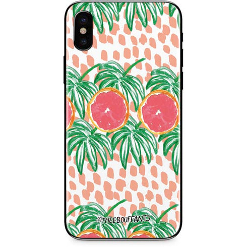 Bouffants and Broken Hearts Graphic Grapefruit iPhone X Skin