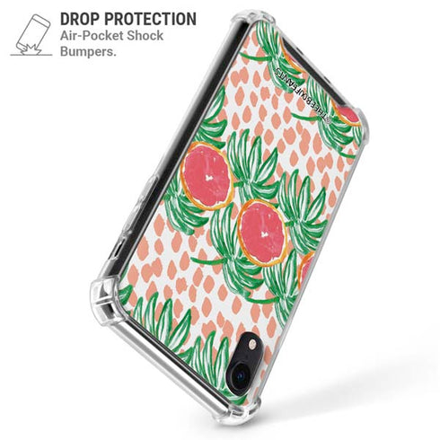 Bouffants and Broken Hearts Graphic Grapefruit iPhone XR Clear Case