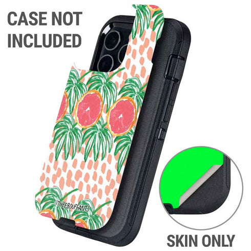 Bouffants and Broken Hearts Graphic Grapefruit Otterbox Defender iPhone Skin