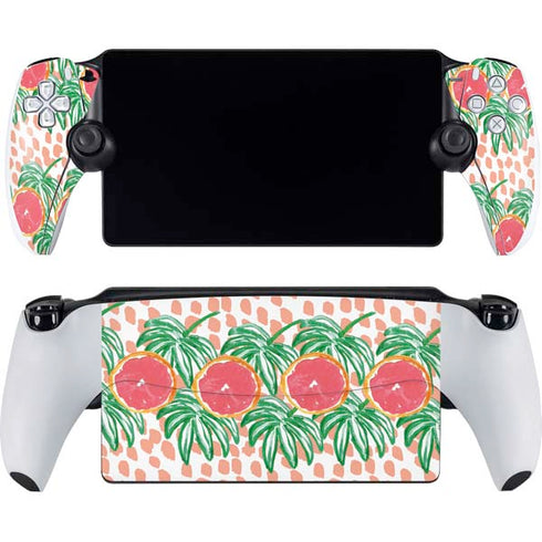Bouffants and Broken Hearts Graphic Grapefruit PlayStation Portal Remote Player Skin