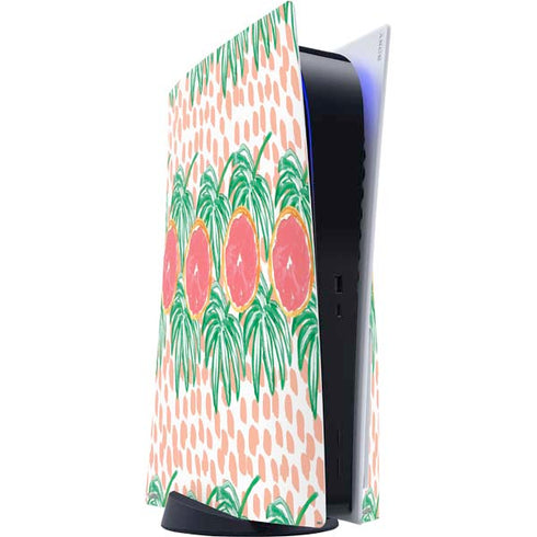 Bouffants and Broken Hearts Graphic Grapefruit PS5 Console Skin