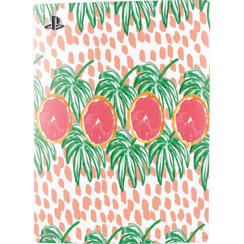 Bouffants and Broken Hearts Graphic Grapefruit PS5 Digital Edition Console Skin