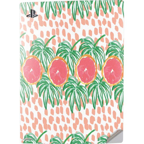 Bouffants and Broken Hearts Graphic Grapefruit PS5 Digital Edition Console Skin