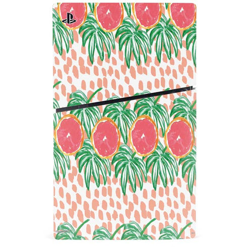 Bouffants and Broken Hearts Graphic Grapefruit PS5 Slim Disk Console Skin