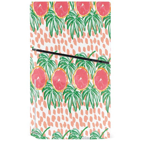 Bouffants and Broken Hearts Graphic Grapefruit PS5 Slim Disk Console Skin