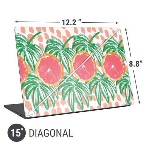 Bouffants and Broken Hearts Graphic Grapefruit Universal Laptop 15in (12.2 x 8.8in) Skin
