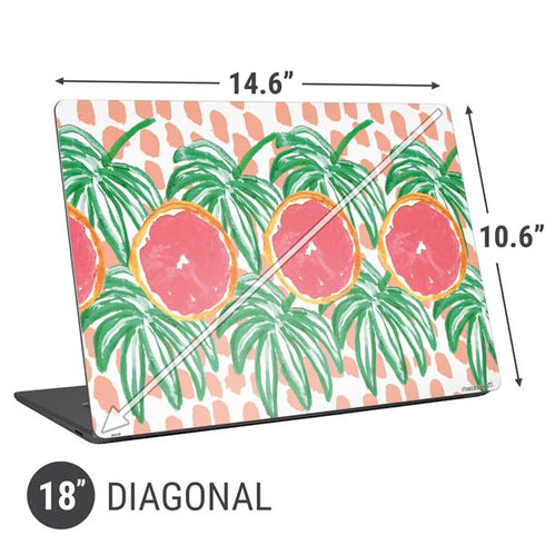 Bouffants and Broken Hearts Graphic Grapefruit Universal Laptop 18in (14.6 x 10.6in) Skin